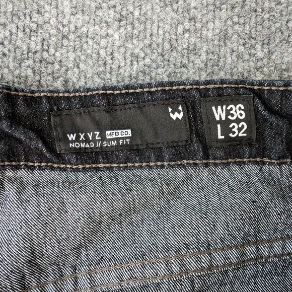 WXYZ Jeans Men's 36x32 (36x29.5) Nomad Slim Fit Black Pockets Zip Button‎ - Picture 4 of 16
